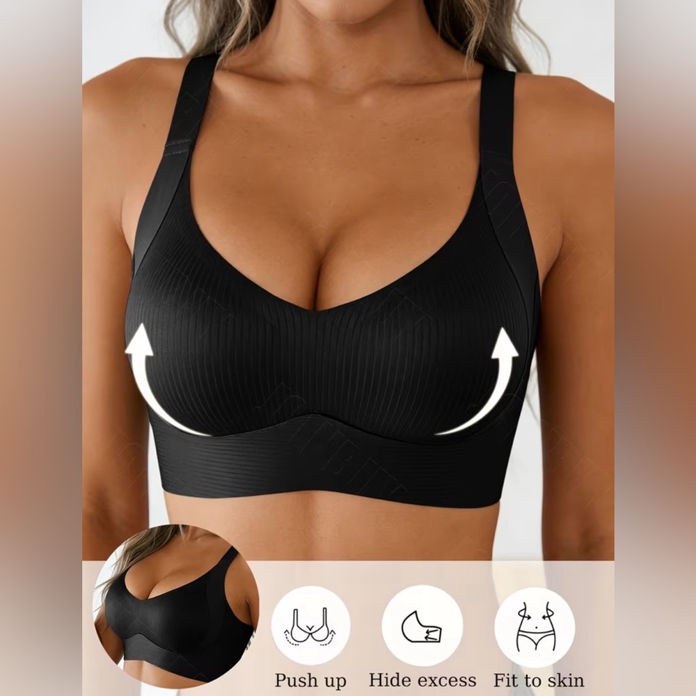Seamless Support Comfort Bra - Black